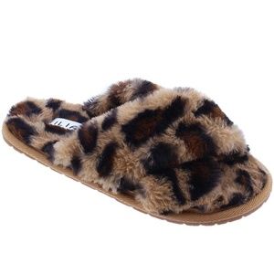 Liliana Faux Fur Criss-Cross Slippers